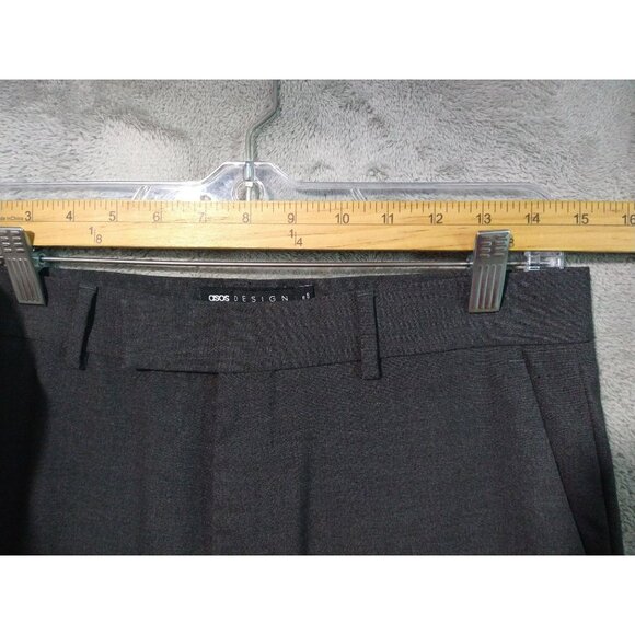 ASOS Design Dress Pants Mens 32x38 Gray Skinny Tapered Leg Mid Rise Flat Front - Picture 3 of 9